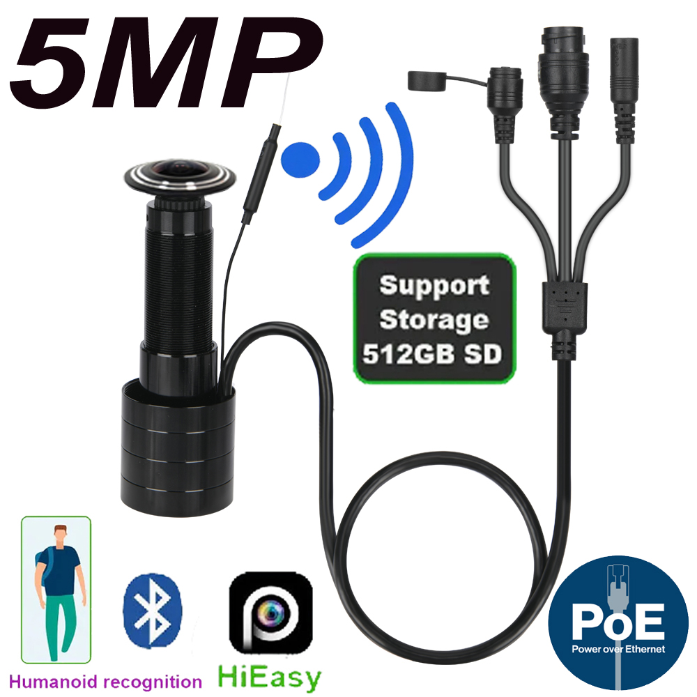 Home Security Indoor Cameras - 5MP Door Eye IP POE Camera