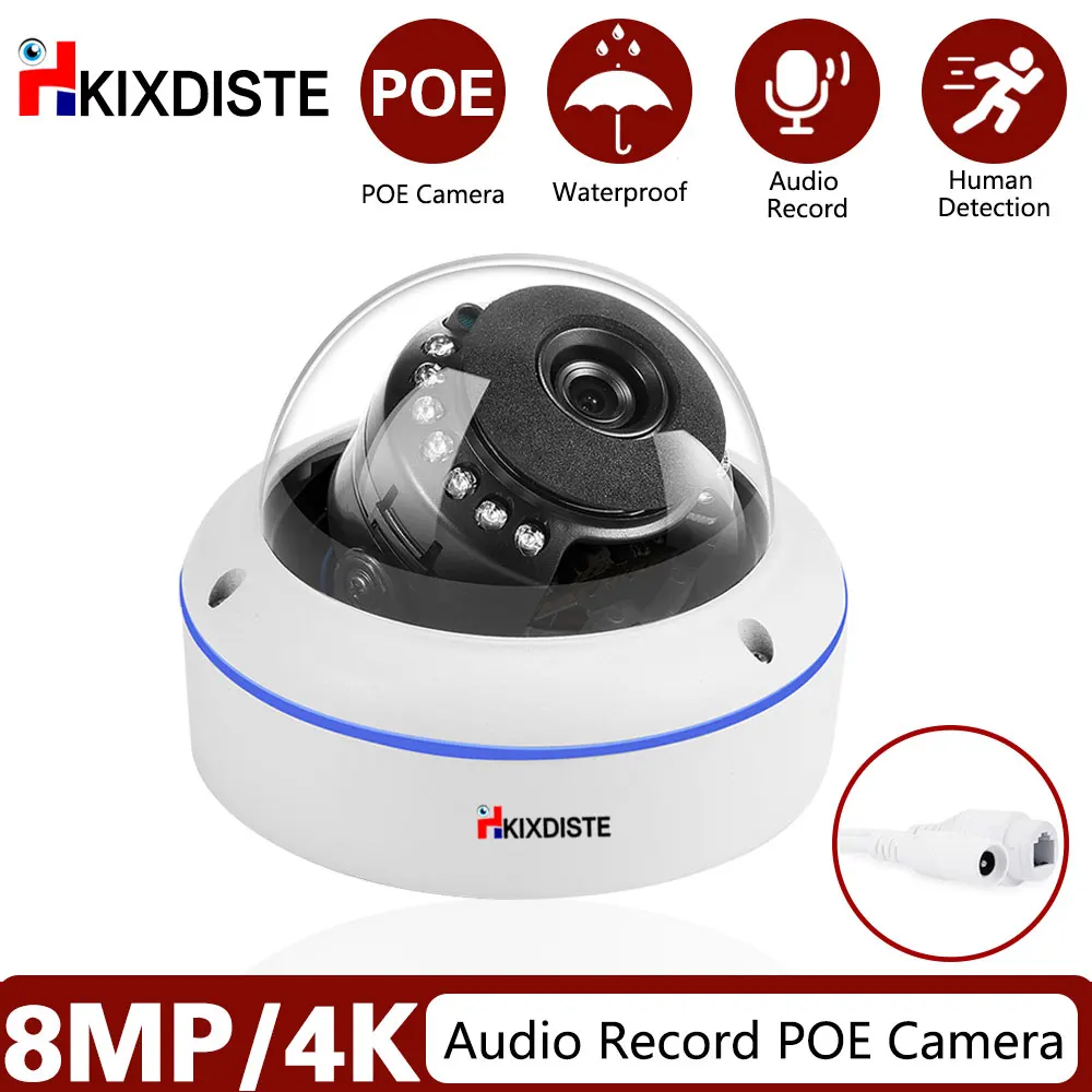 Home Security Alarm - 8MP 4K POE IP Camera Home