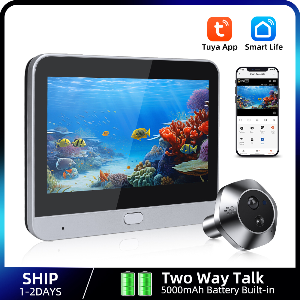 Home Security Indoor Cameras - 1080P WiFi Peephole Tuya Smart Peephole