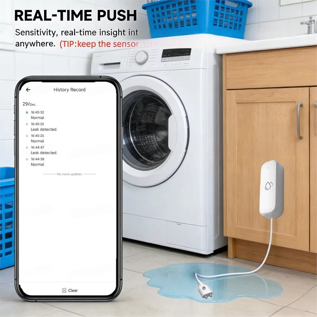 Home Security With Alarm - Compatible ZigBee Water Leak Sensor Alarms