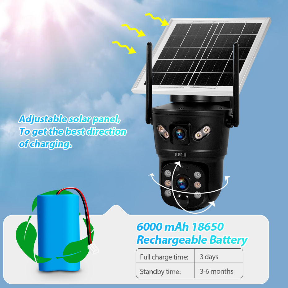 KERUI 6MP 4G SIM WiFi Solar Ca - огляд і ціна Home Security And Cctv