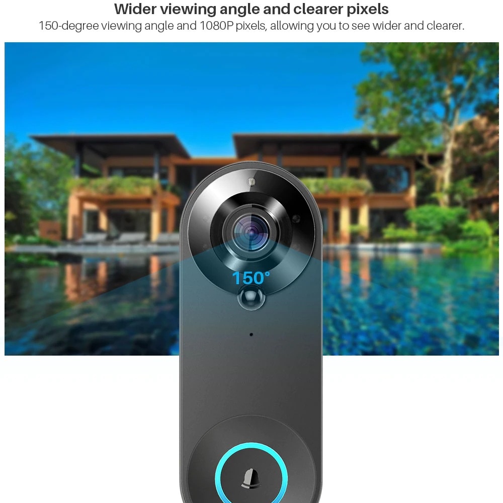 Tuya 1080P Wireless WIFI Doorb - огляд і ціна Home Security No Wifi