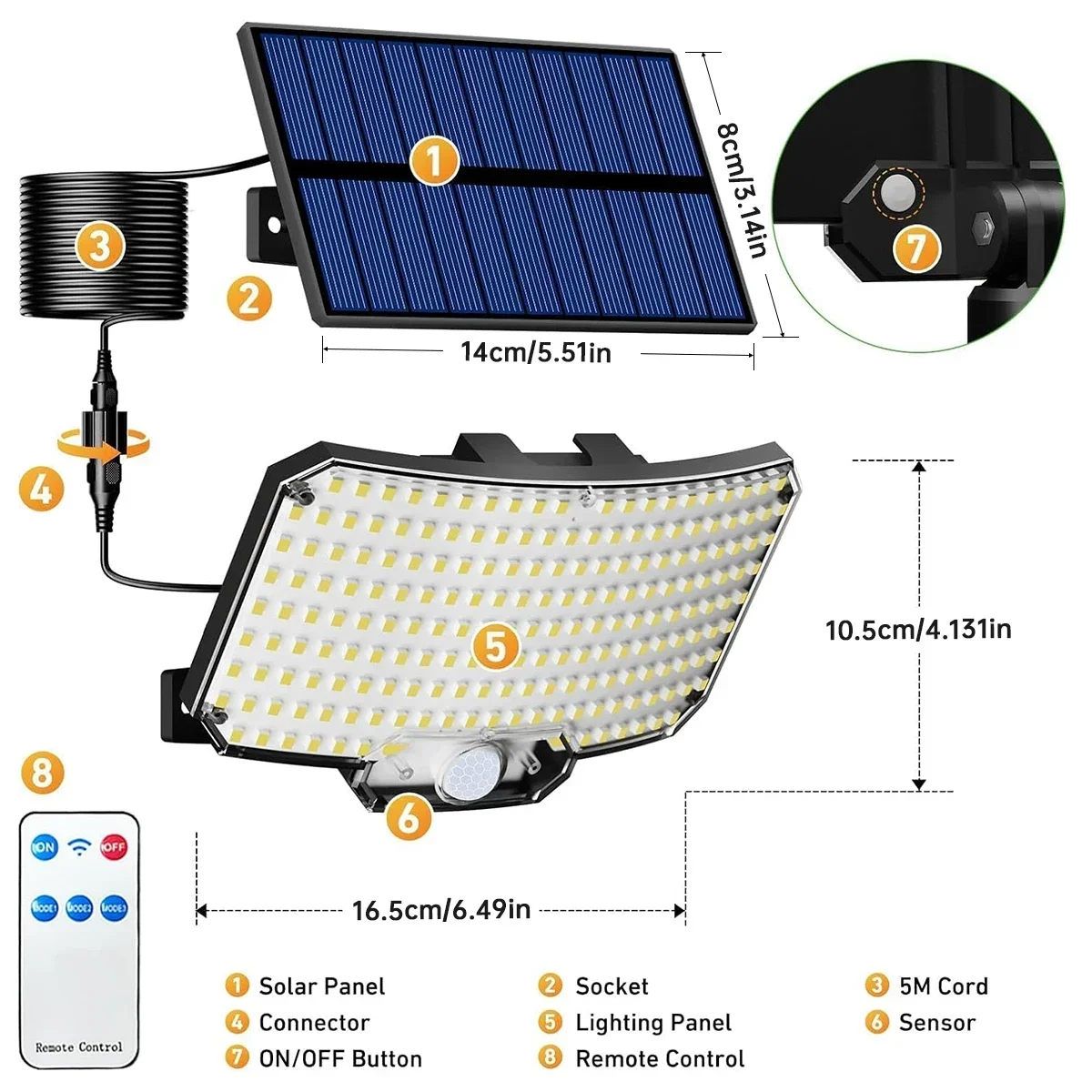 234LED Solar Outdoor Lights Mo - огляд і ціна Solar Security Light