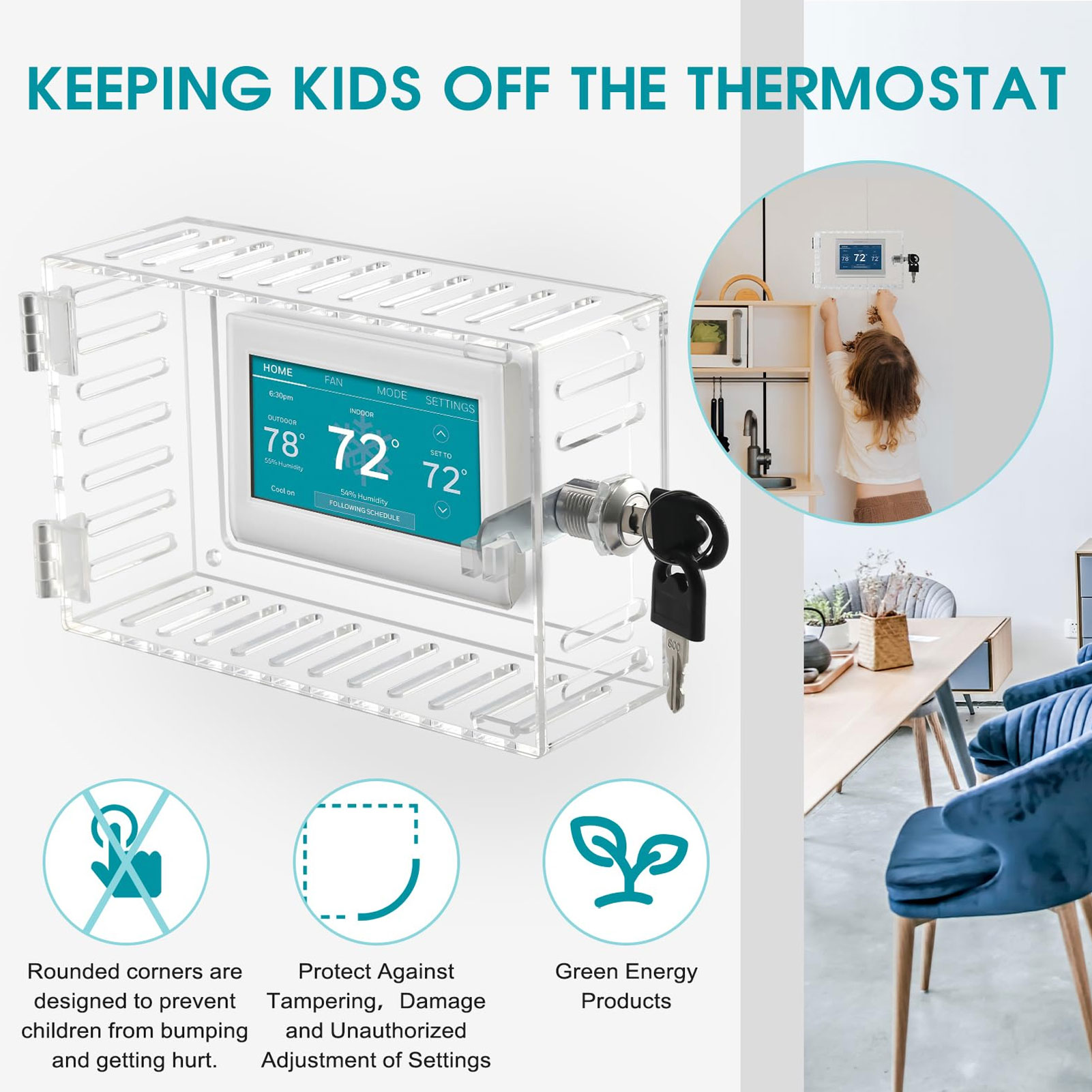 Thermostat Lock Box Clear Acry - огляд і ціна Home Security Firms