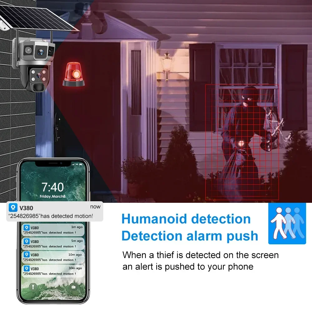 V380 4K 3 Screens 4G Camera So - огляд і ціна Home Security Tools