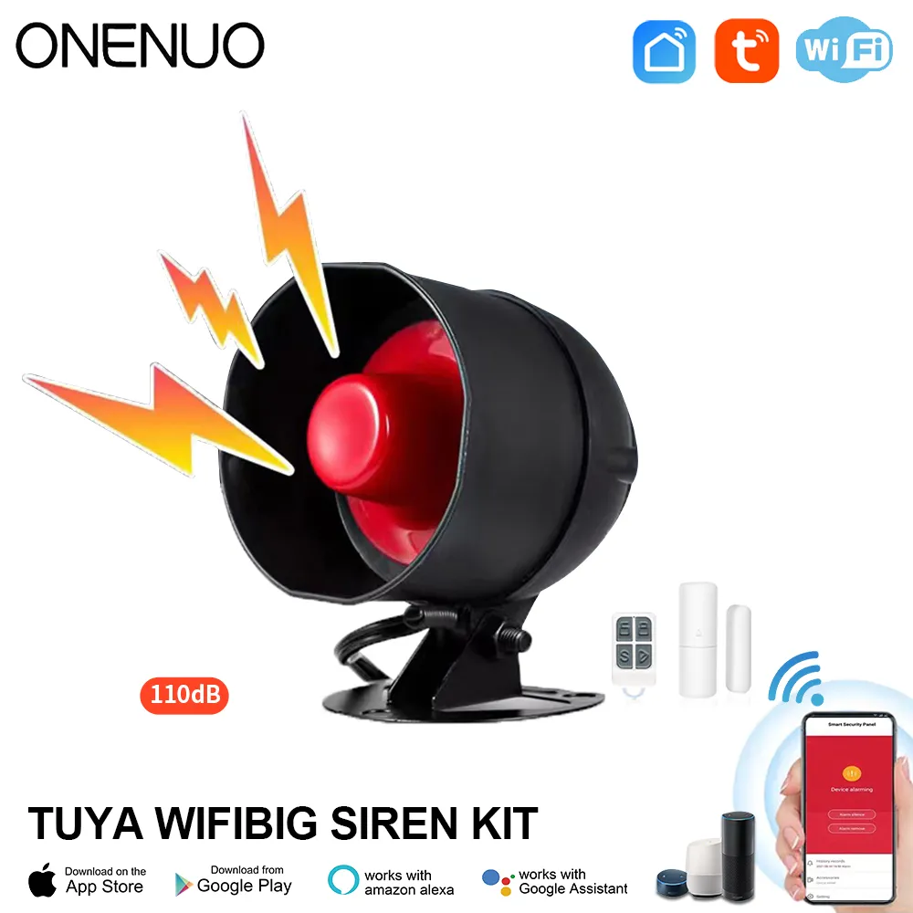ONENUO Tuya WIFI Alarm Siren L - огляд і ціна Home Security No Wifi