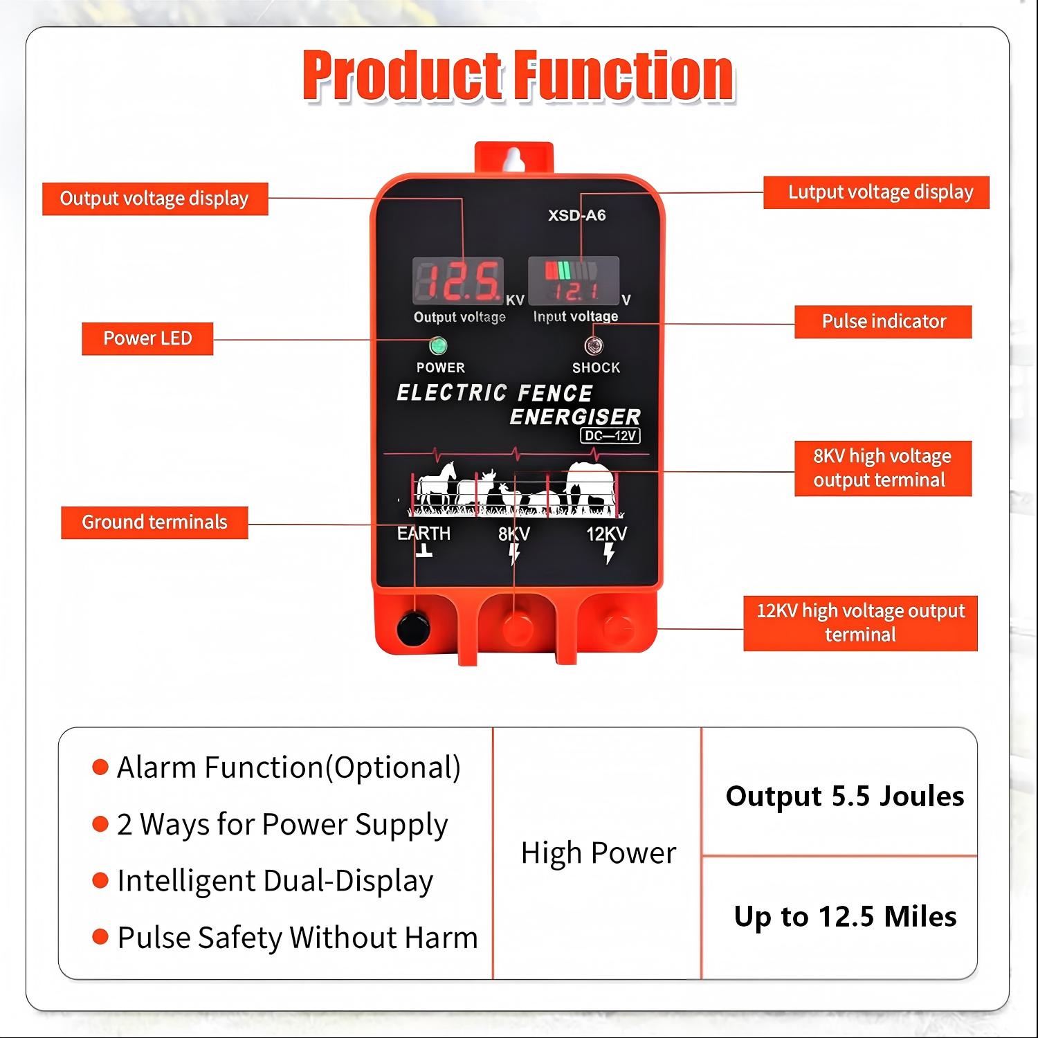 20KM Electric Fence Energizer  - огляд і ціна Home Security Electric Fence