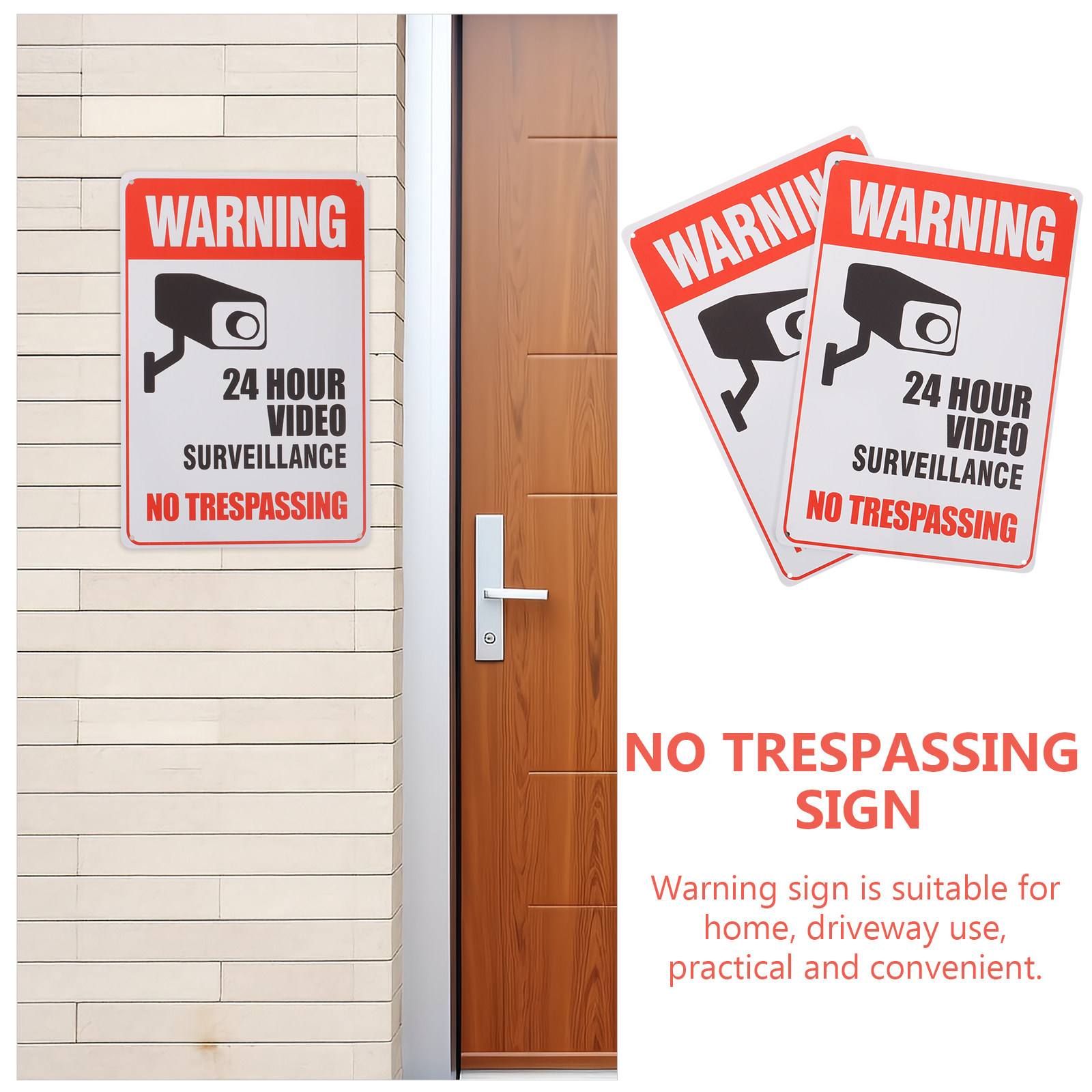 2Pcs No Trespassing Sign Sturd - огляд і ціна Home Yard Security Cameras