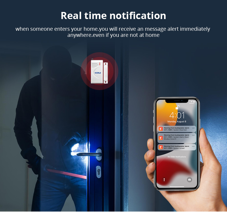 KERUI Tuya WIFI Loudly Speaker - огляд і ціна Home Security No Wifi