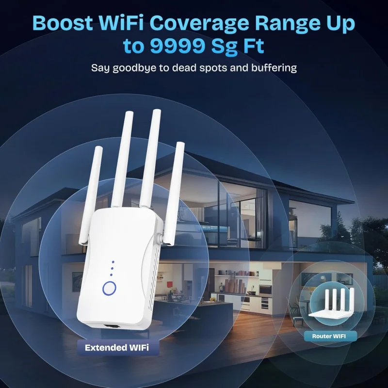 2.4G/5GHz Dual Band WiFi Repea - огляд і ціна Home Security No Wifi