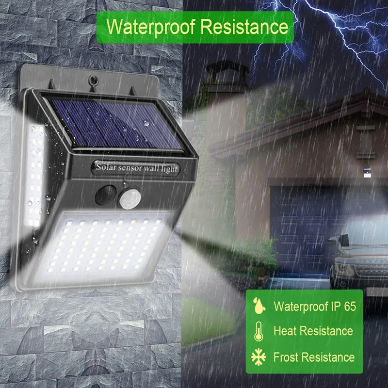 Outdoor Solar 100 LED PIR Moti - огляд і ціна Home Security Lights Outdoors
