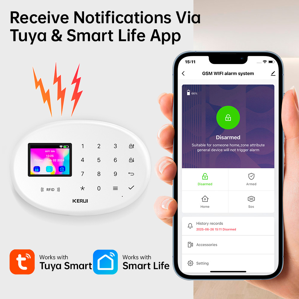 KERUI Tuya Wireless Home Alarm - огляд і ціна Home Security No Wifi
